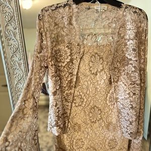 Taupe Colored Lace 2 Piece Set